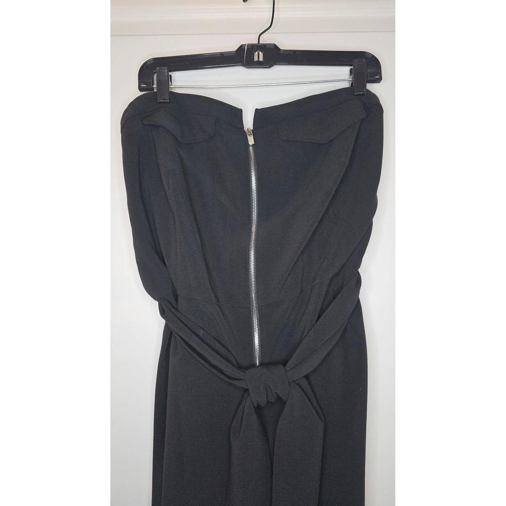 The Drop Lucyswhims Black Strapless Front Zip Tie Waist Jumpsuit 2X NWT - Picture 4 of 9